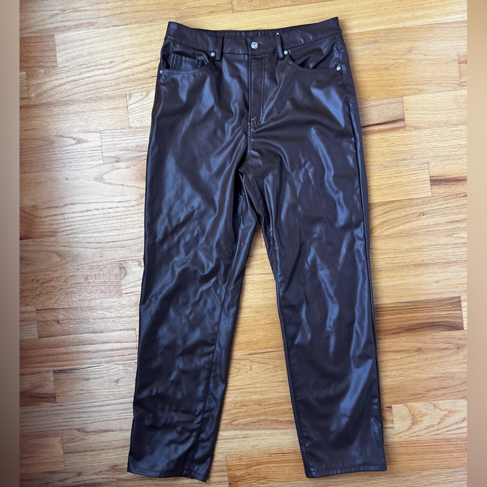 H&M Women’s Dark Brown Leather Pants